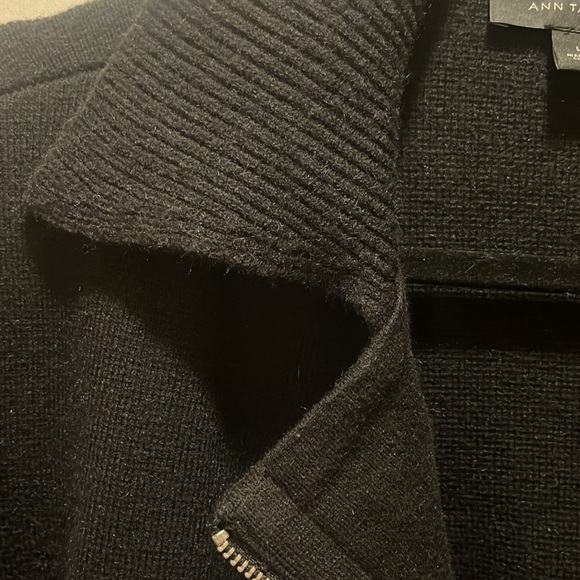 Ann Taylor L black moto sweater - Picture 7 of 9